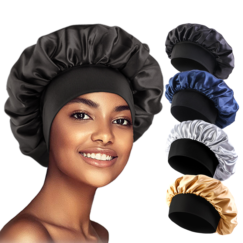 Hair Care China - Damen Satin Schlafhaube mit Breiter Krempe