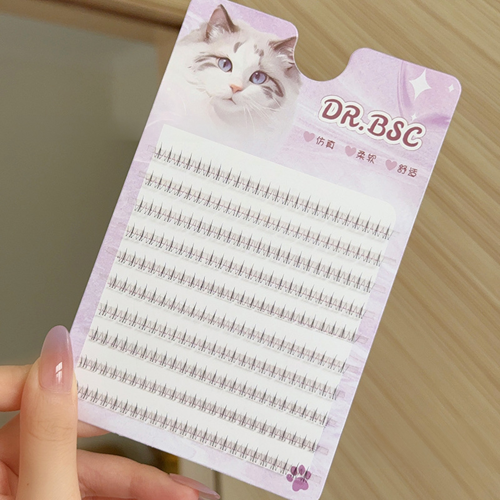 Hair Care Korean Products - Falsche Wimpern mit dünnem Band unten